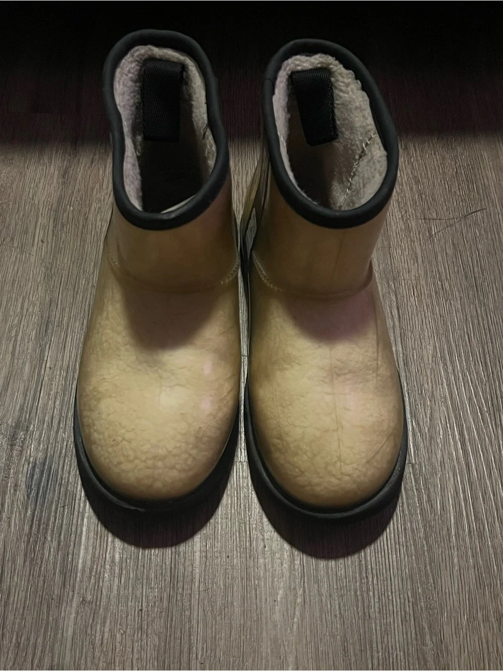 UGG Kids Cream Shearling Ankle Boots with Branded Strap